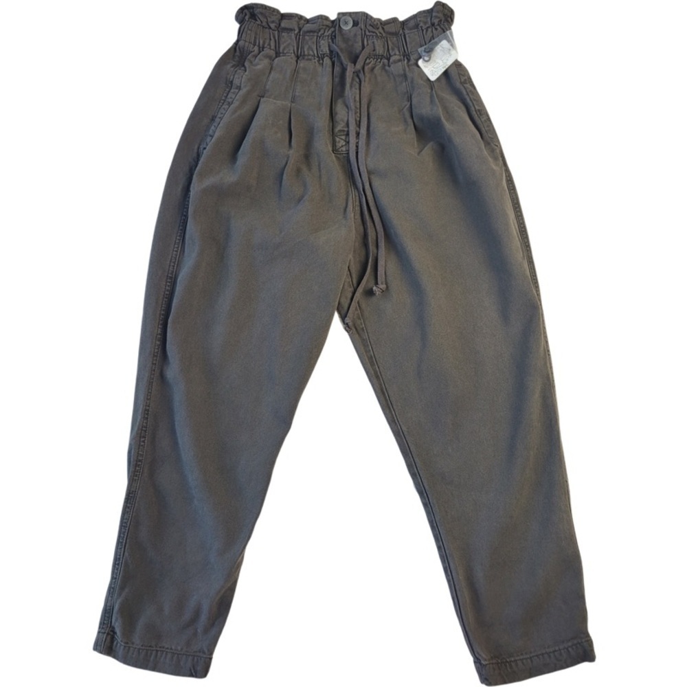 ✅ NWT Free people Margate Pleated Trousers Black noir size S